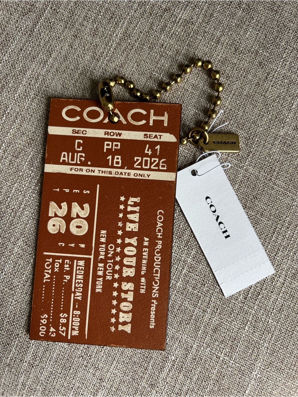 Coach Concert Tabby hangtag